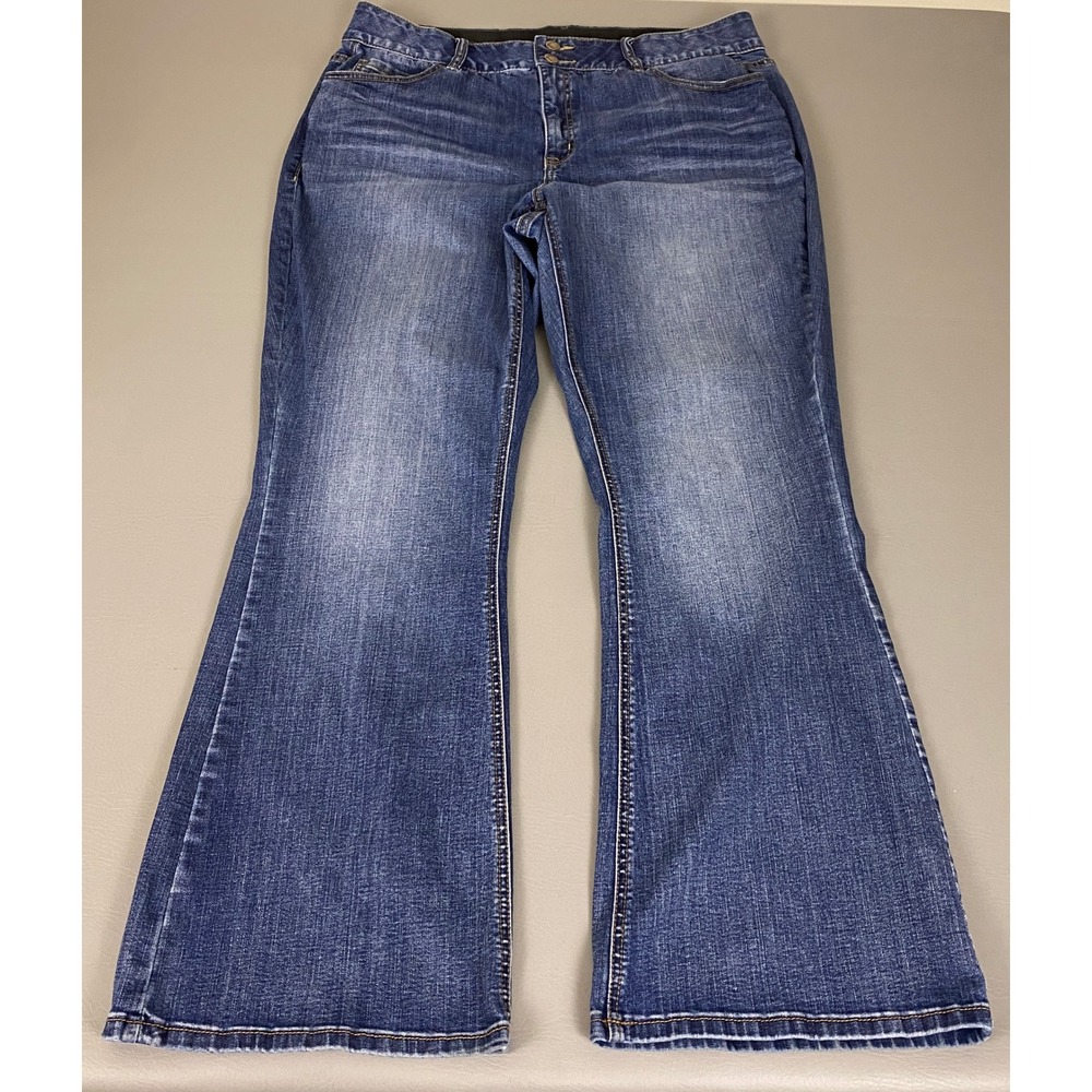 Lane Bryant High Rise Boot Cut Jeans Size 20 Reg Blue Tighter Tummy Technology